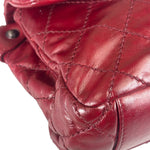Chanel Red Quilted Calfskin Glazed Medium Duo Flap Bag 2012