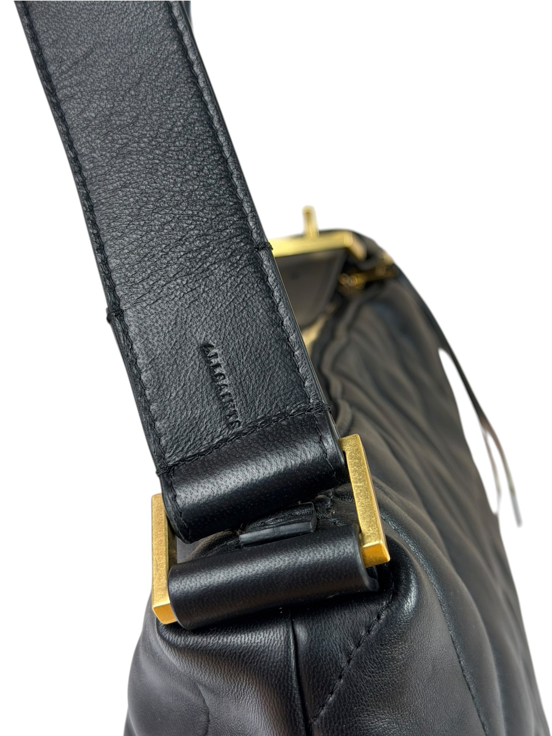 AllSaints Black Quilted Leather Edbury Shoulder Bag