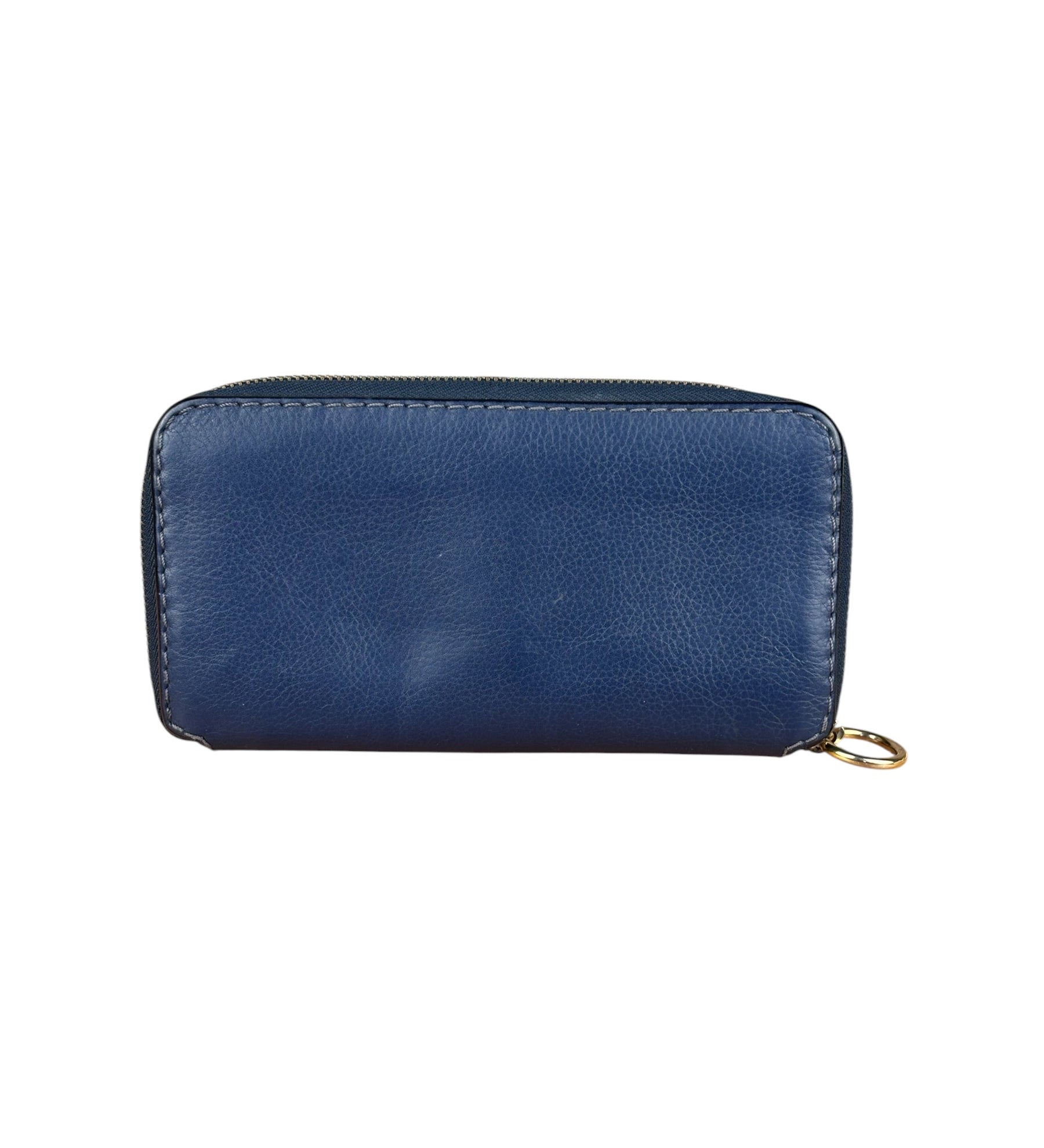 Chloé Dark Blue Leather Marcie Long Zip Wallet