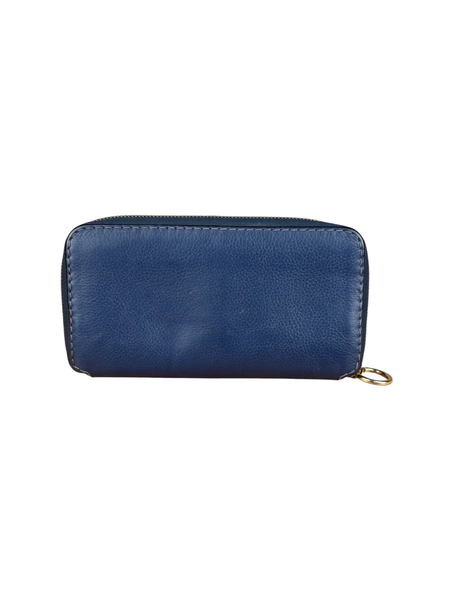 Chloé Dark Blue Leather Marcie Long Zip Wallet