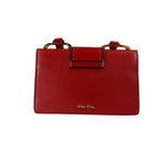 Miu Miu Red Leather Lady Jeweled Flap Bag