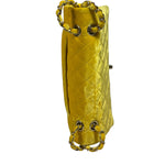 Chanel Yellow Quilted Velvet/Leather Double Flap Bag 2015