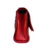 Chanel Red CC Quilted Crumpled Calfskin Flap Bag 2018