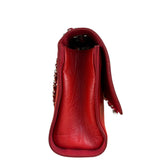 Chanel Red CC Quilted Crumpled Calfskin Flap Bag 2018