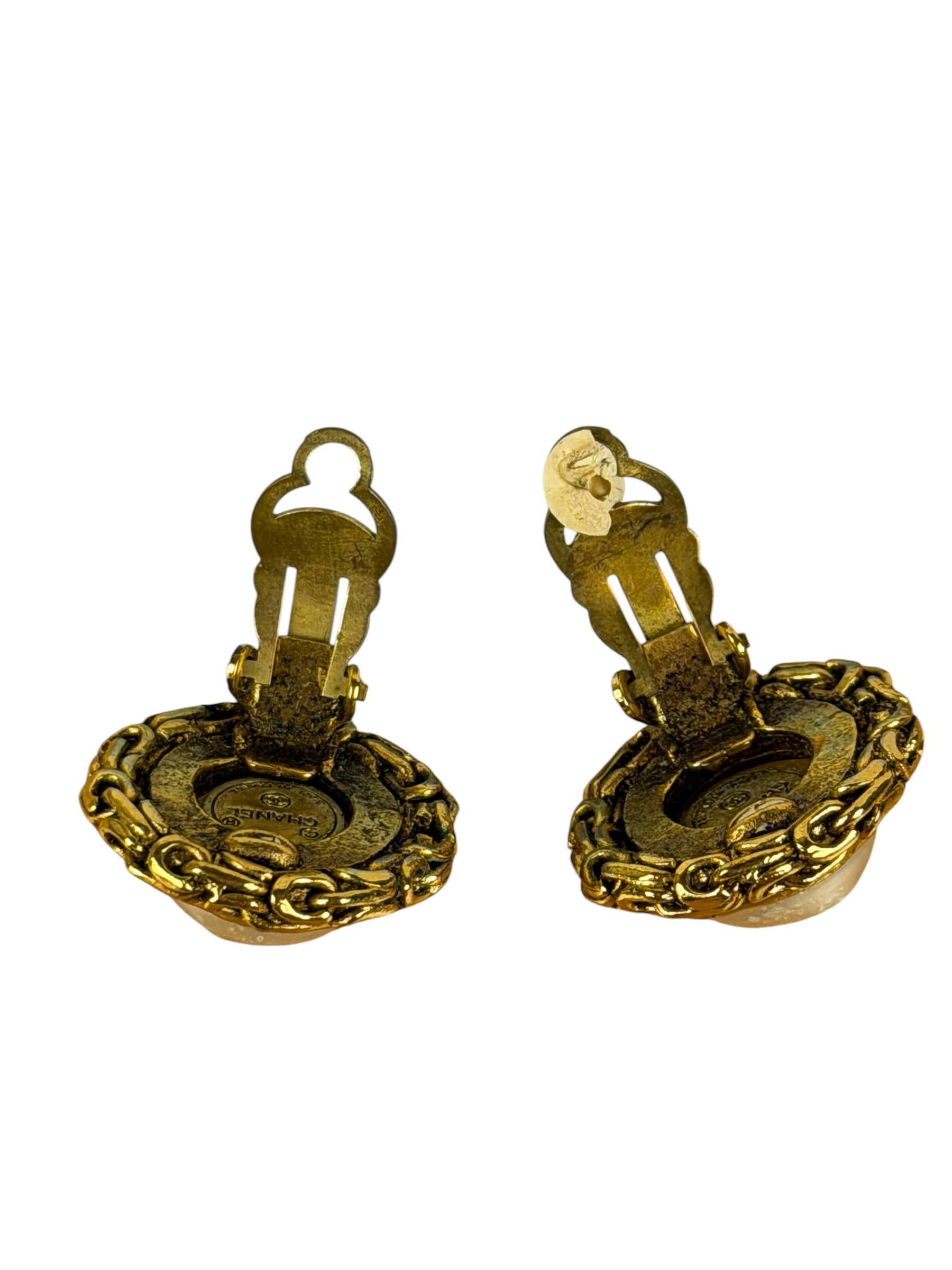 Chanel Vintage Faux Pearl Clip-On Earrings
