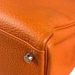 Hermes 2011 Orange Togo Leather Palladium Kelly 35