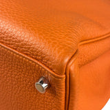 Hermes 2011 Orange Togo Leather Palladium Kelly 35