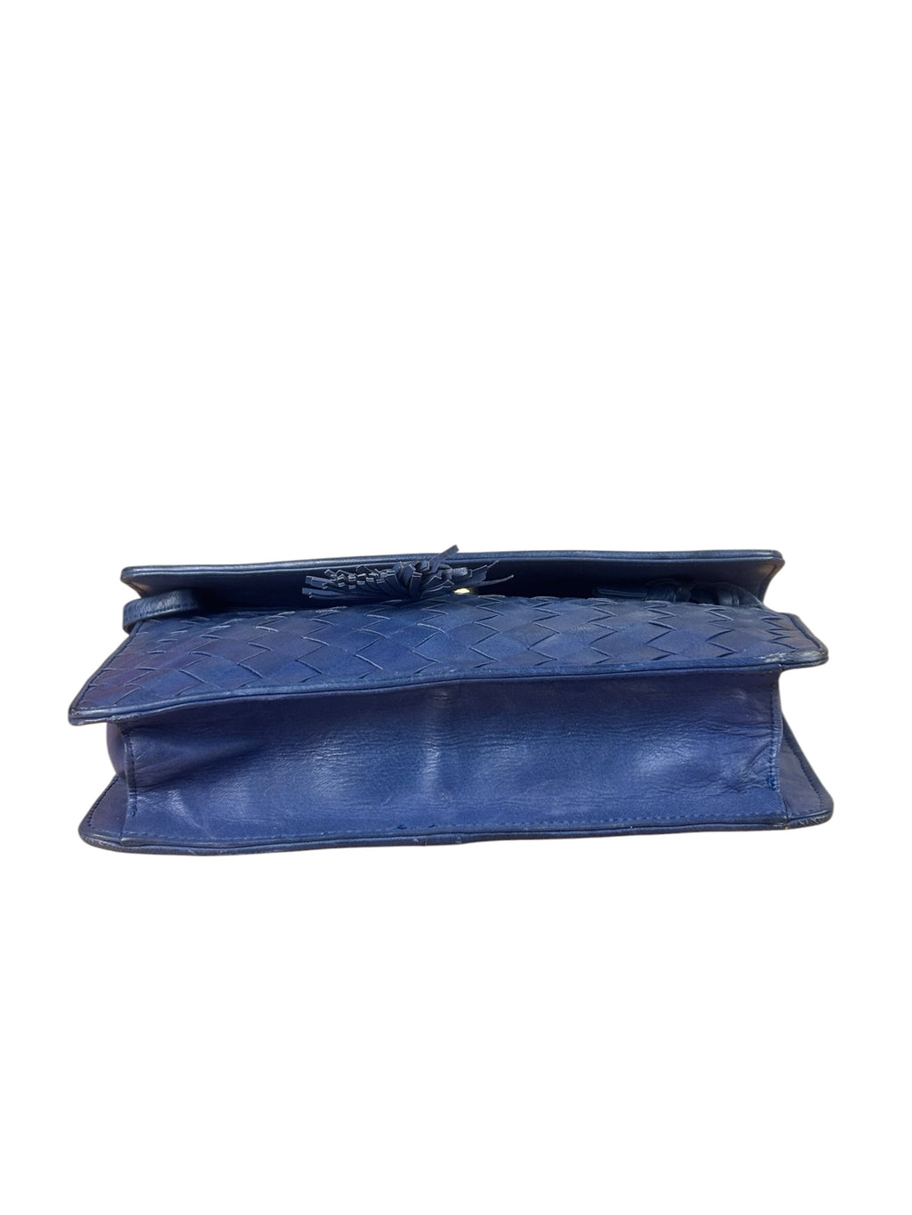 Bottega Veneta Navy Intrecciato Small Shoulder Bag