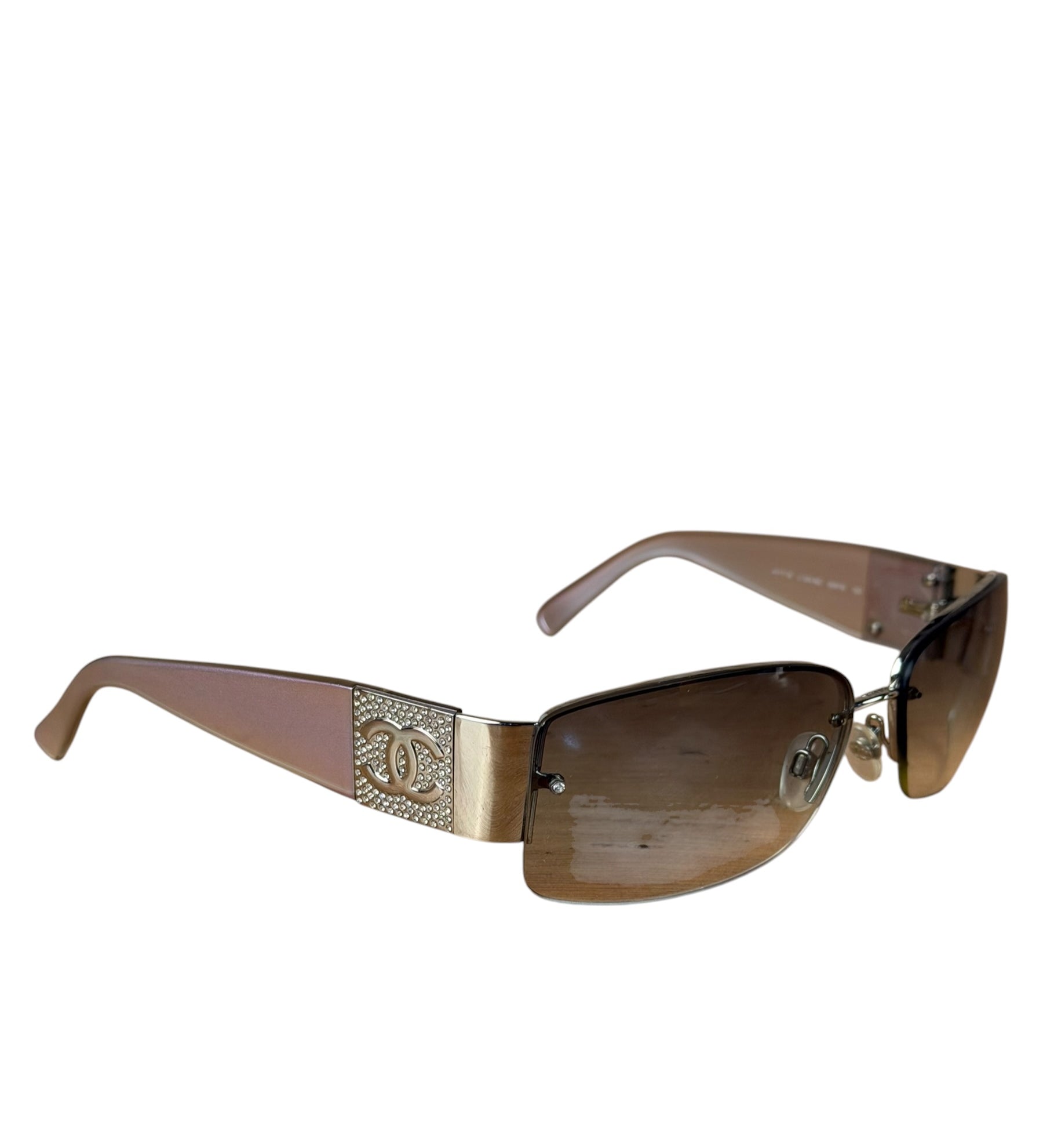 Chanel Vintage Rimless Shield Sunglasses 4117-B