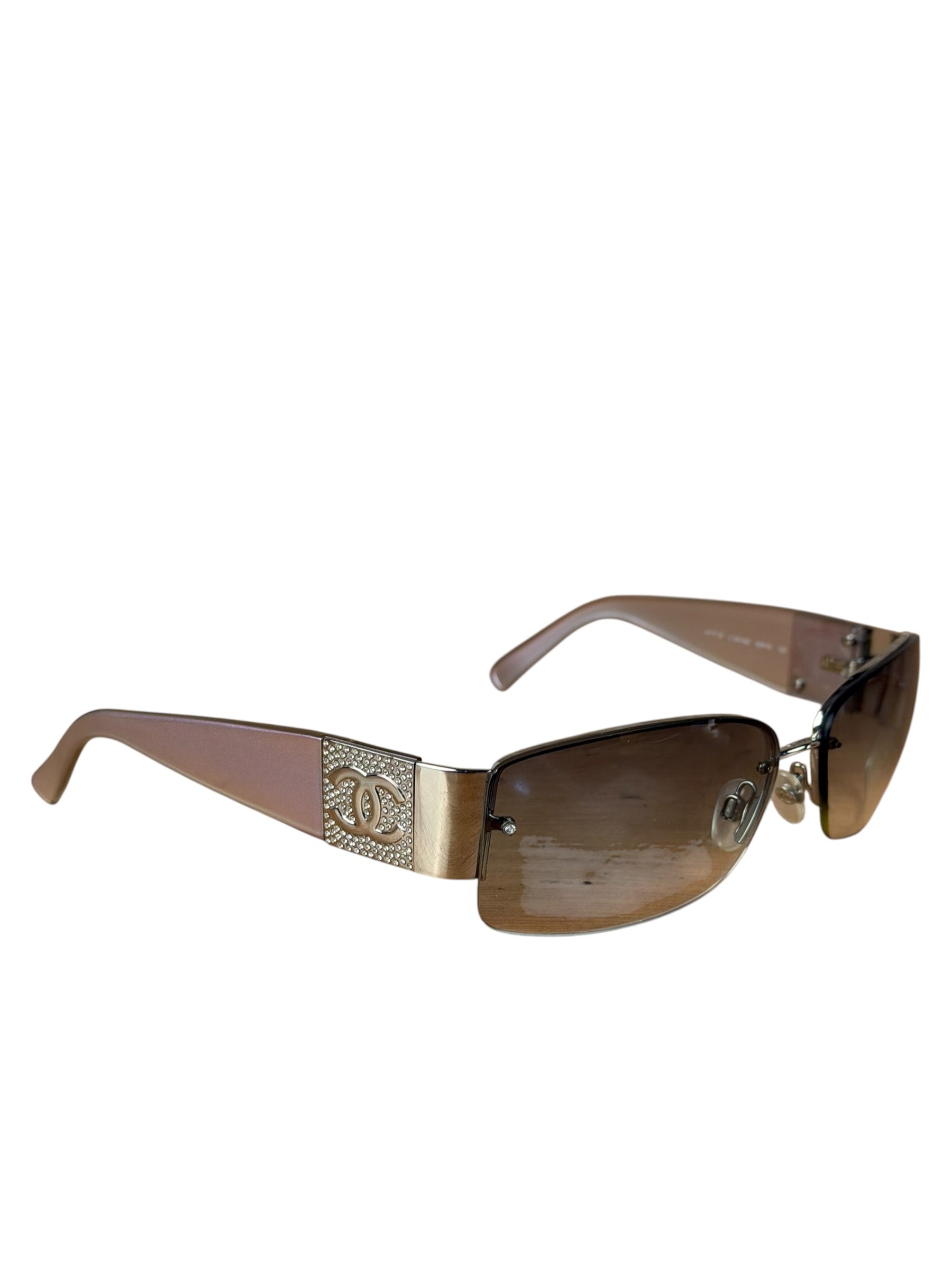 Chanel Vintage Rimless Shield Sunglasses 4117-B