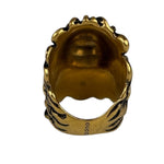 Gucci Lion Head Blue Crystal Ring