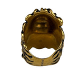 Gucci Lion Head Blue Crystal Ring