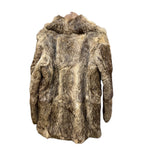 Vintage Dark Brown/Beige Collared Fur Coat