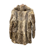 Vintage Dark Brown/Beige Collared Fur Coat