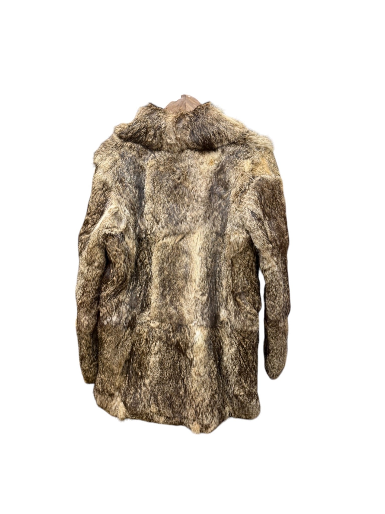 Vintage Dark Brown/Beige Collared Fur Coat