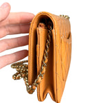 Chanel Orange Patent Leather Flap Wallet on Chain Bag
