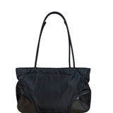 Prada Vintage Black Nylon Zip Shoulder Bag