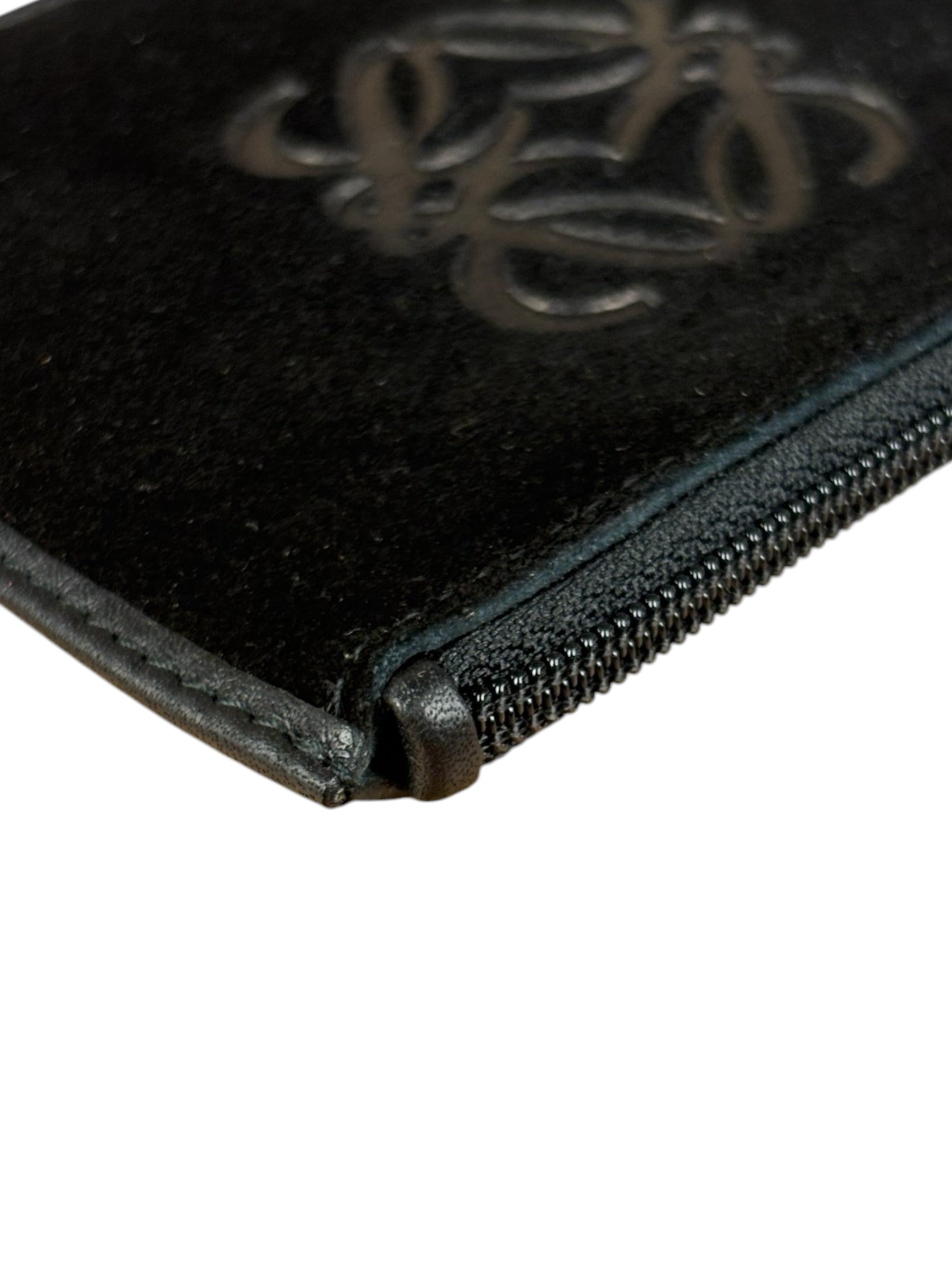 Loewe Black Anagram Suede Coin Cardholder/Pouch