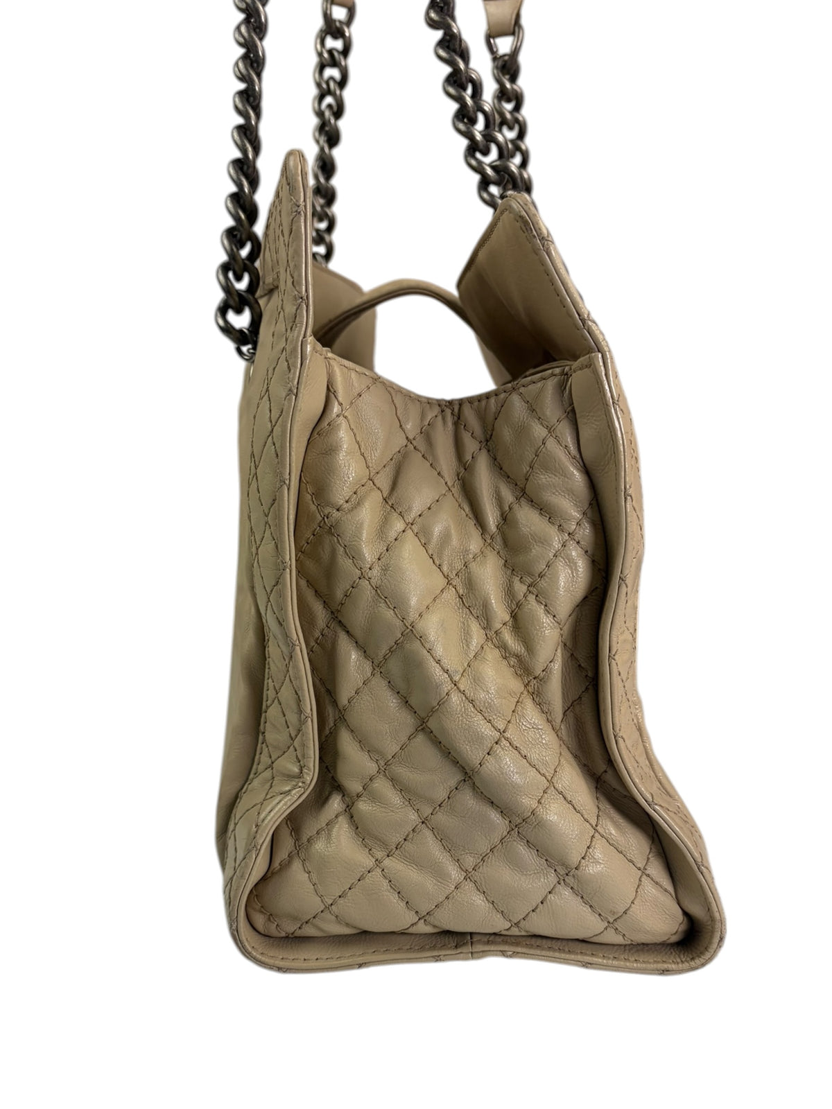 Chanel Beige Lambskin Boy Reverso Shopping Tote 2013