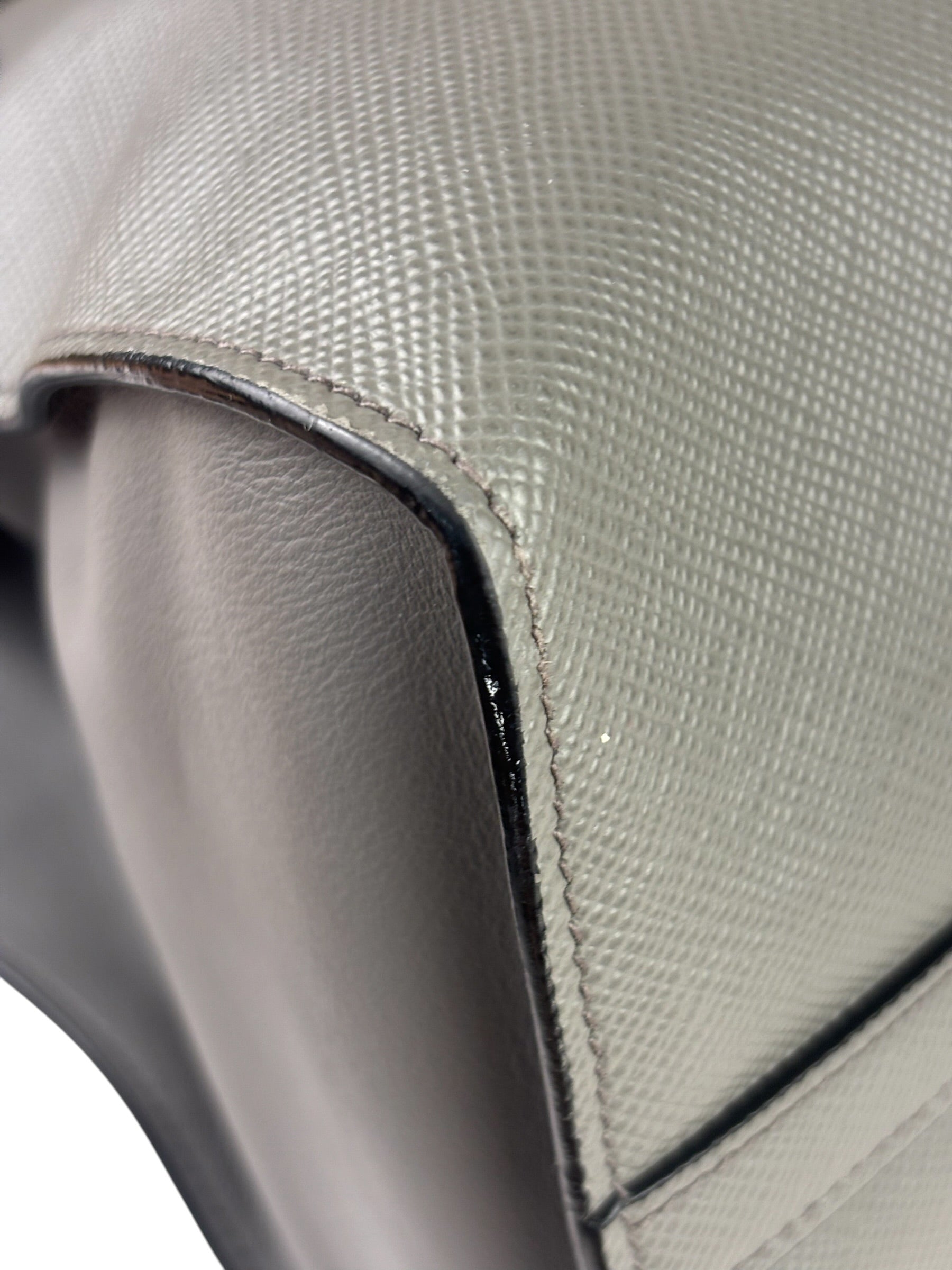 Prada Grey Saffiano Leather Two-Way Tote