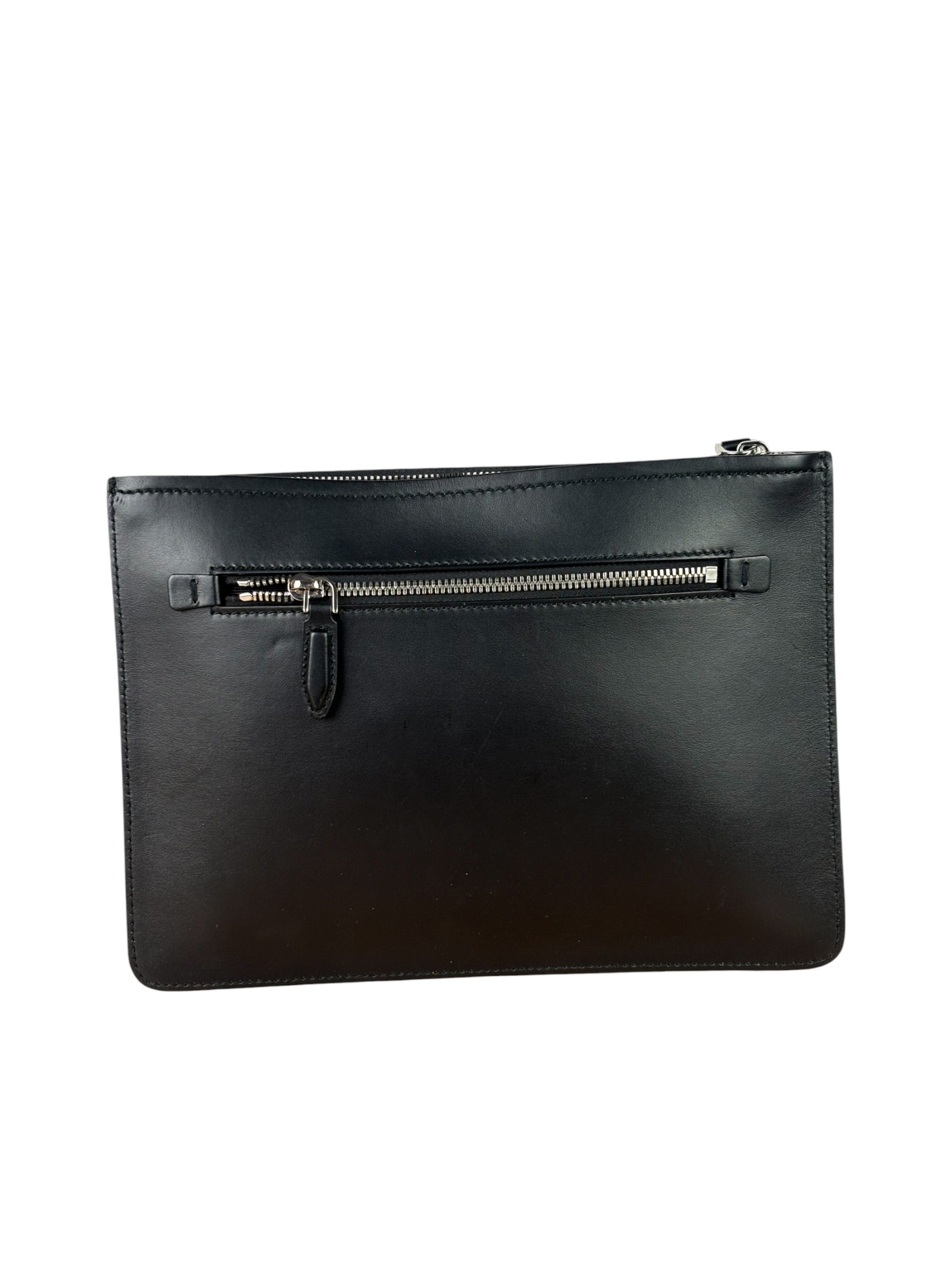 Salvatore Ferragamo Black Leather Clutch