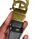 Gucci Belt Reversible GG Supreme/Black Gold Toned Hardware