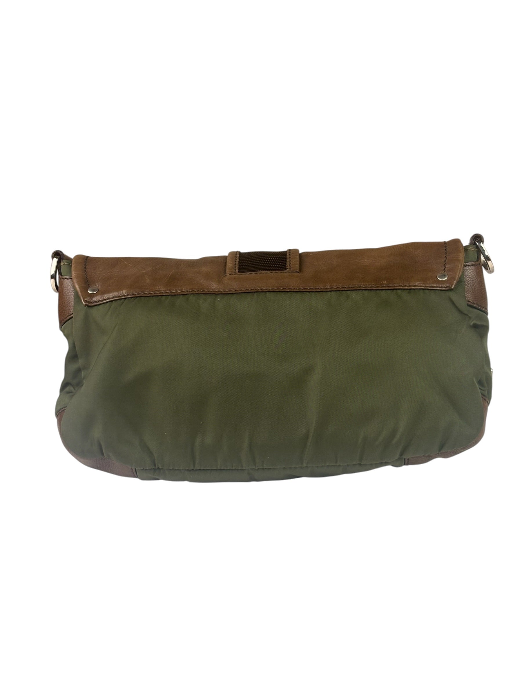 Prada Vintage Green Nylon/Leather Crossbody Bag