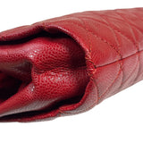 Chanel Red Caviar Quilted Frame Clutch 2012