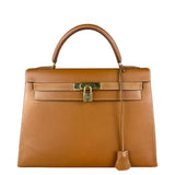 Hermes Kelly 32 Sellier Epsom Gold Handbag 1995