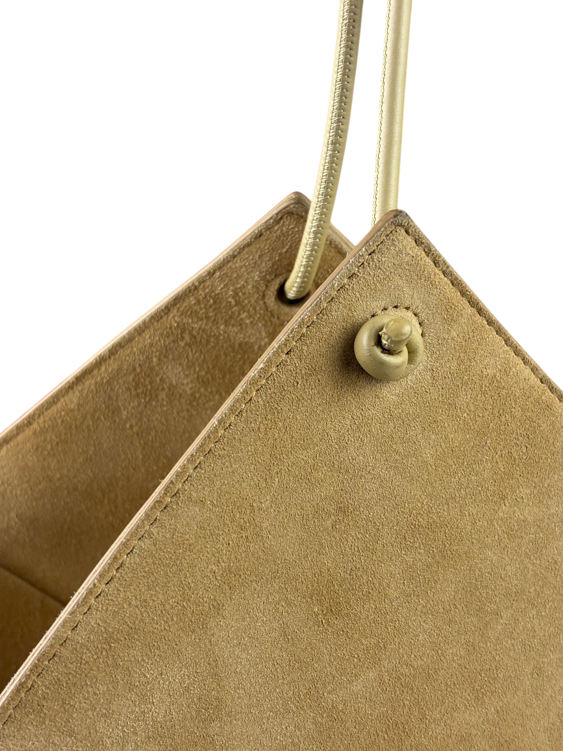 Bottega Veneta Beige Suede/Leather Trim Intrecciato Flower Basket Tote