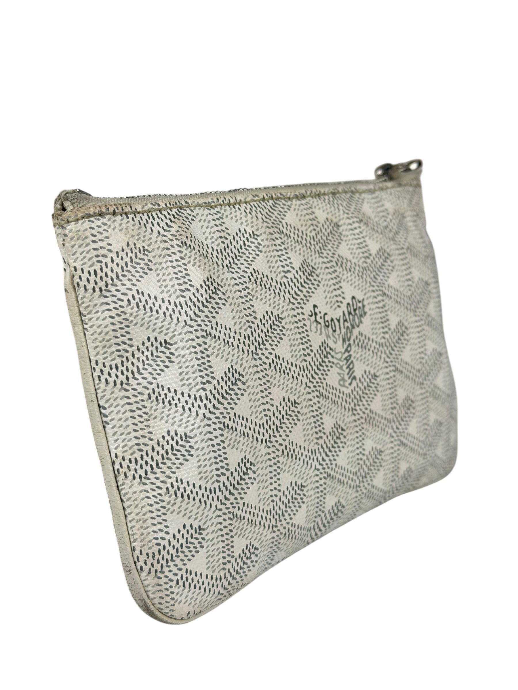 Goyard White Senat Mini Pouch