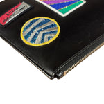 Saint Laurent Black Leather Patchwork Pouch