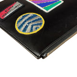 Saint Laurent Black Leather Patchwork Pouch
