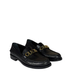 Gucci Black Leather Plaque Loafers