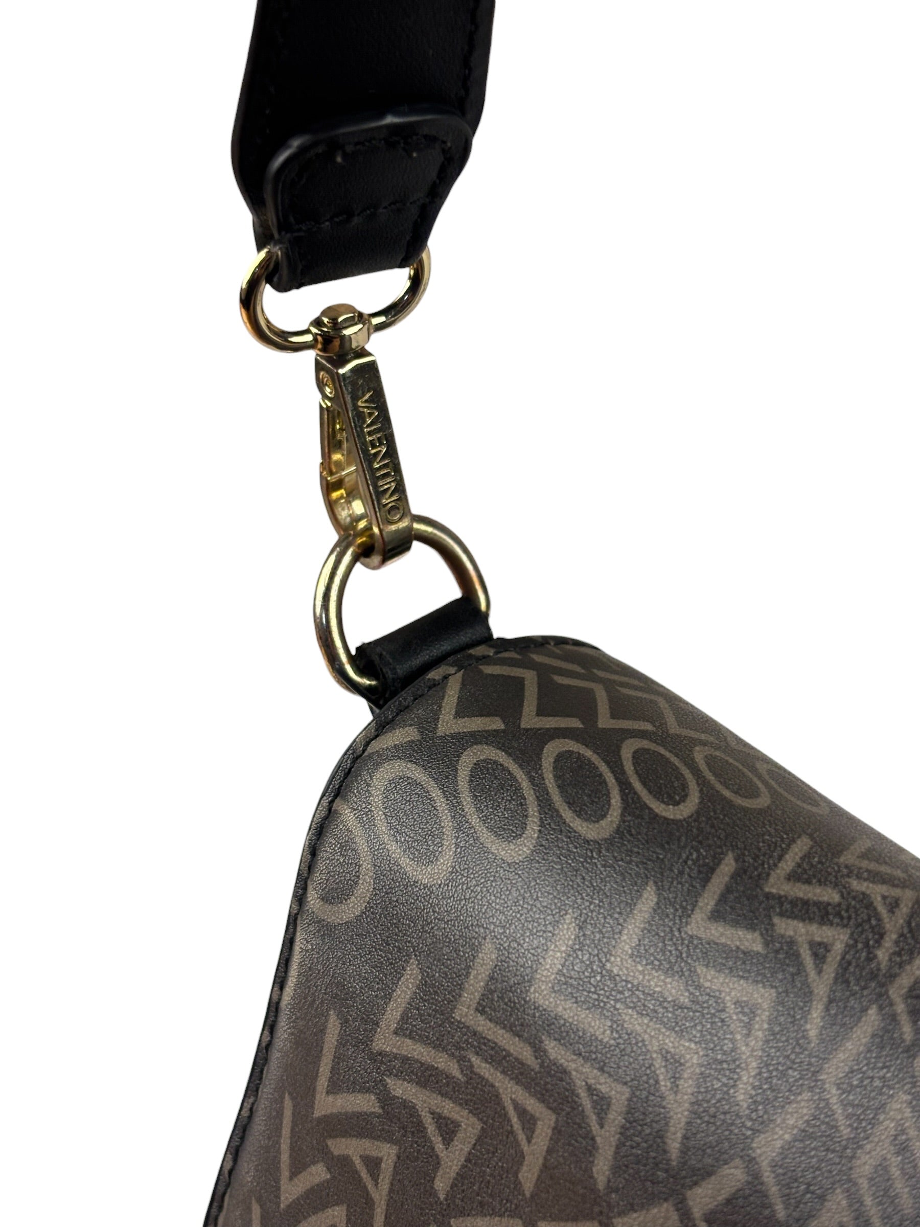 Valentino Black Leather Mario Spa Flap Bag