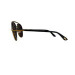 Tom Ford Black/Gold Brow Frame Aviatior Sunglasses