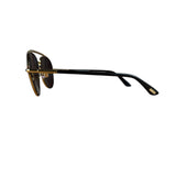 Tom Ford Black/Gold Brow Frame Aviatior Sunglasses