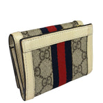 Gucci Beige Leather Trim Ophidia GG Supreme Card Case