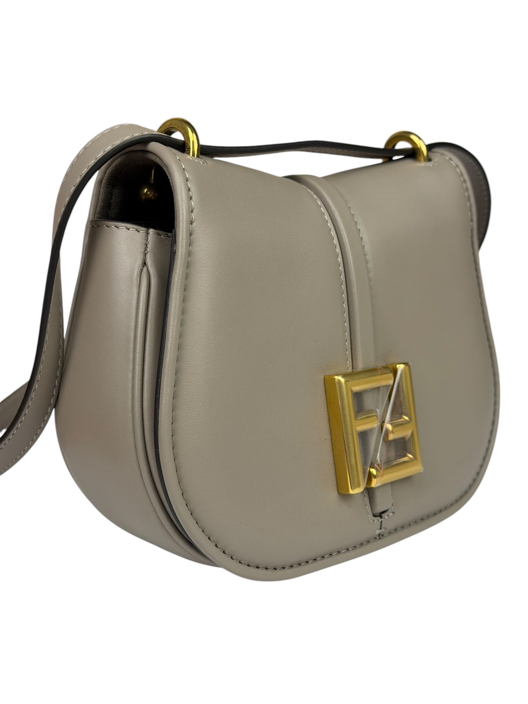 Fendi Dove Gray Leather C'mon Crossbody Bag