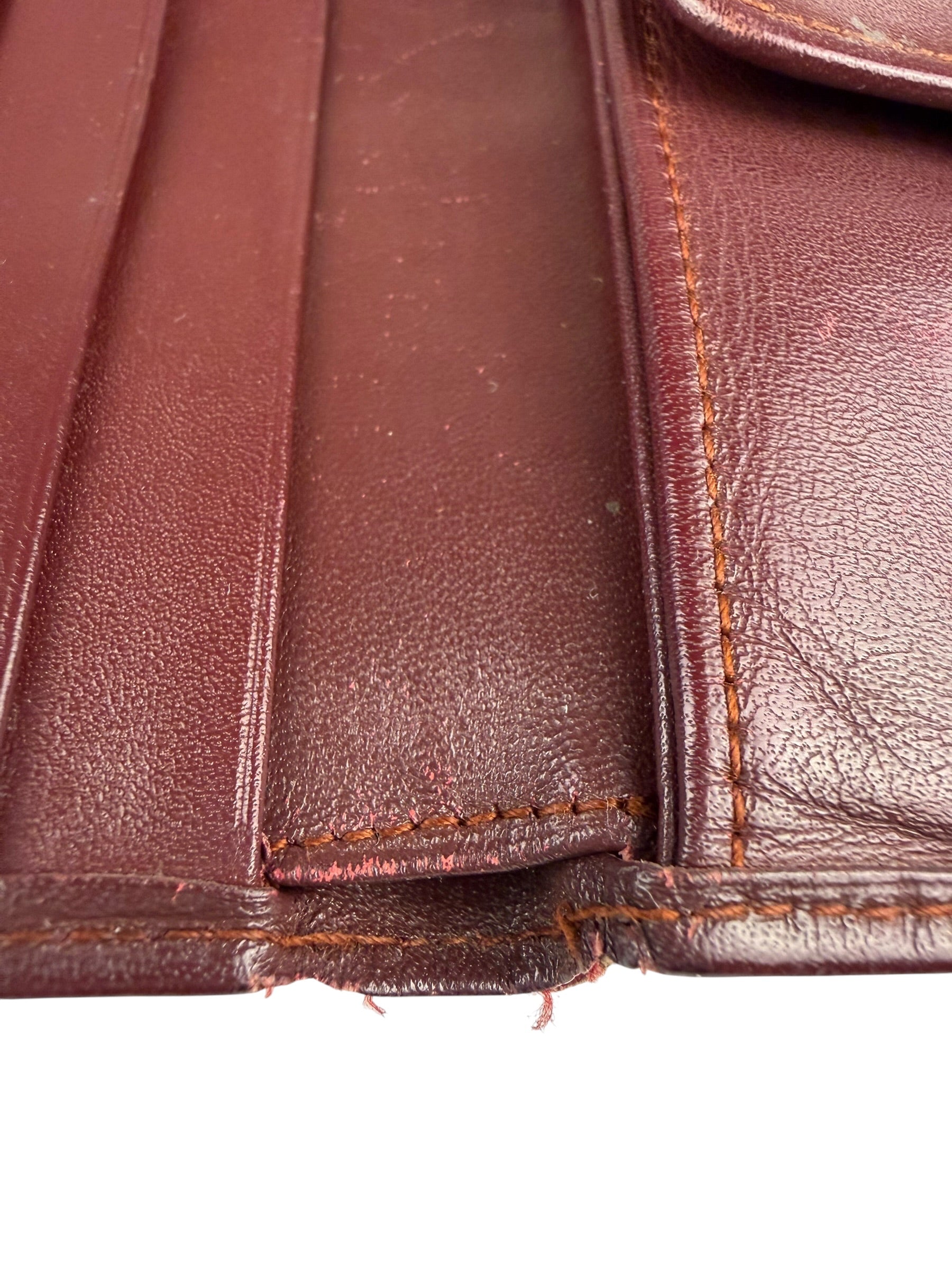 Cartier Vintage Bordeaux Burgundy Leather Bifold Wallet
