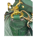 Coach Green Croc-Embossed Ashley Satchel Shoulder Bag