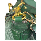 Coach Green Croc-Embossed Ashley Satchel Shoulder Bag