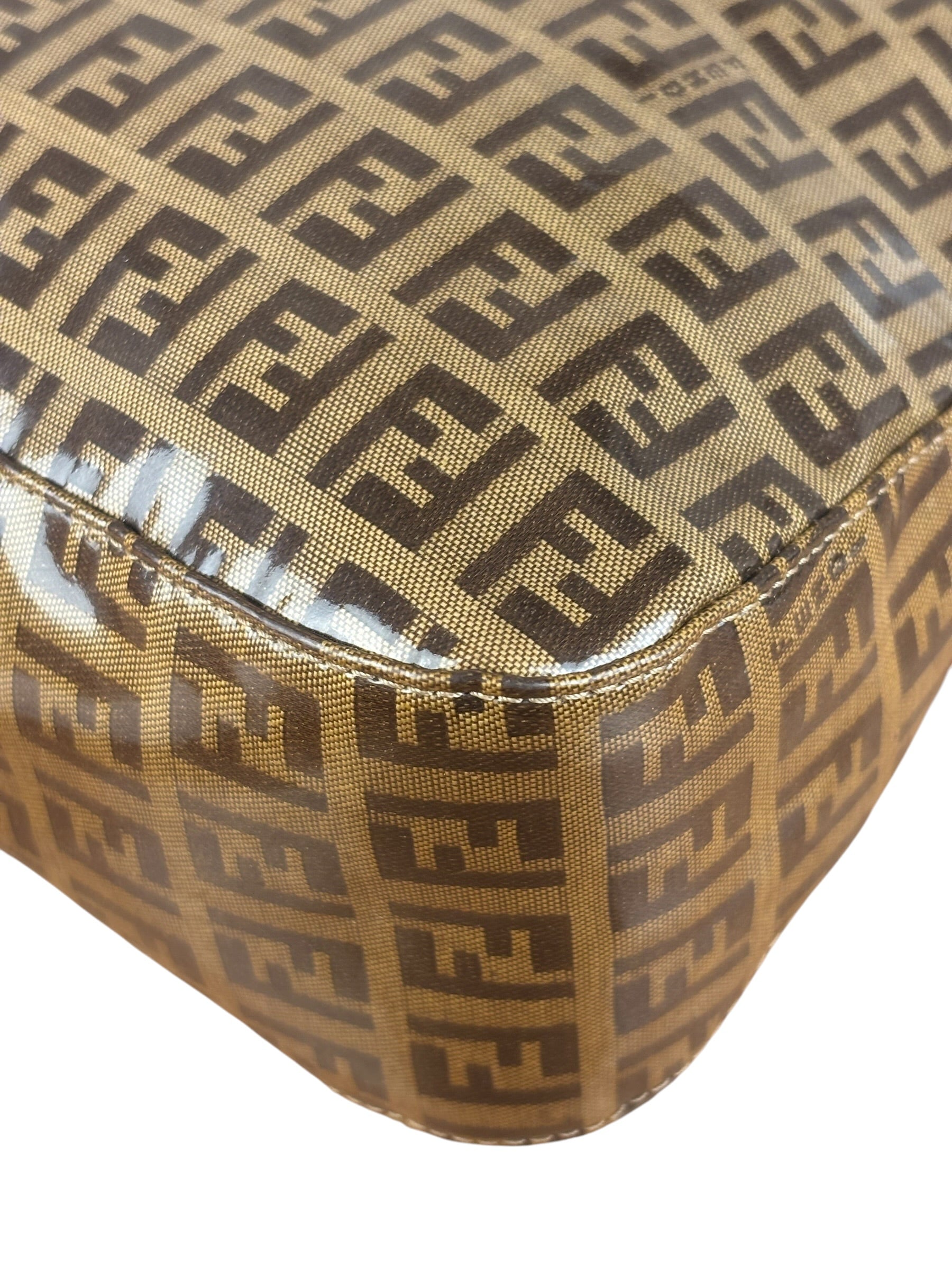 Fendi Vintage FF Canvas PVC Baguette