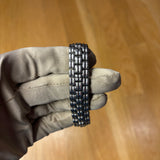 Fendi Navy Blue Rectangular Silver Link Dial