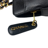Chanel Vintage Black Caviar Leather Timeless Chain Shoulder Tote 1998