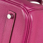 Hermes 2013 Plum Clemence Leather Palladium Birkin 35