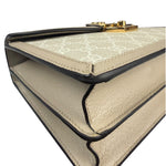 Gucci Beige Leather Trim Medium Ophidia Top Handle Bag
