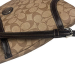 Coach Brown Leather Trim Signature Peyton File Crossbody