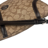 Coach Brown Leather Trim Signature Peyton File Crossbody
