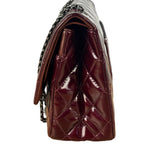 Chanel Burgundy Quilted Patent Leather 2.55 Reissue 227 Large Double Flap Bag 2011